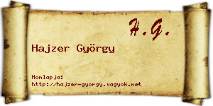 Hajzer György névjegykártya
