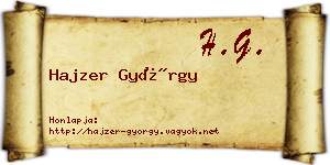 Hajzer György névjegykártya