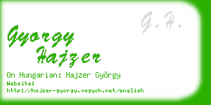 gyorgy hajzer business card